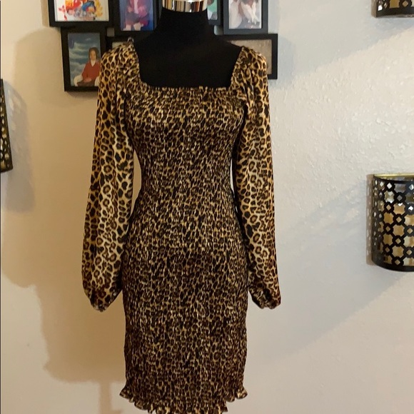 leopard print fitted dress